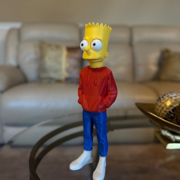 3D Printed. Bart Simpson Red Hoodie Figurine - Picture 4 of 5